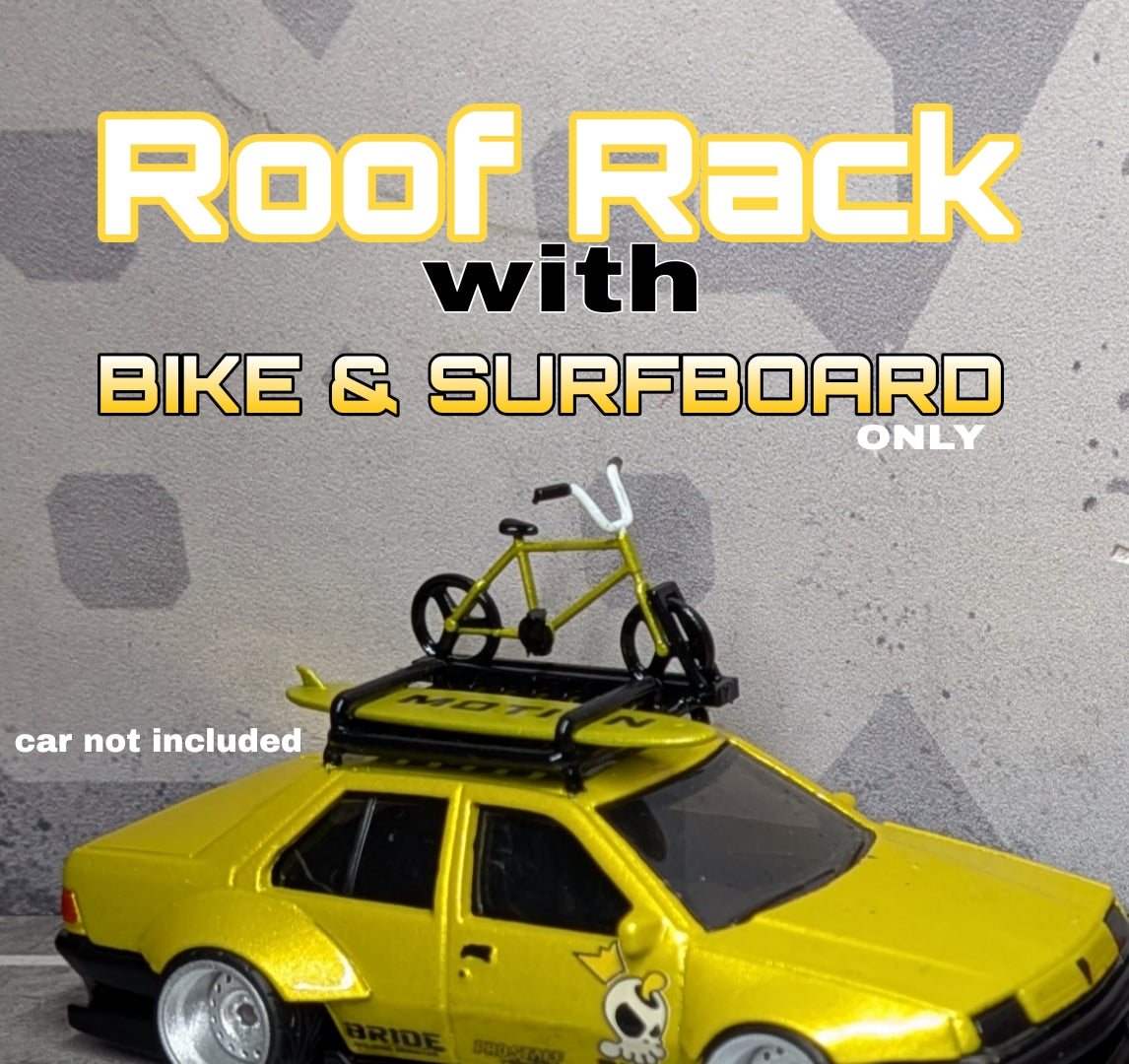 ROOF RACK with Bike & Surfboard