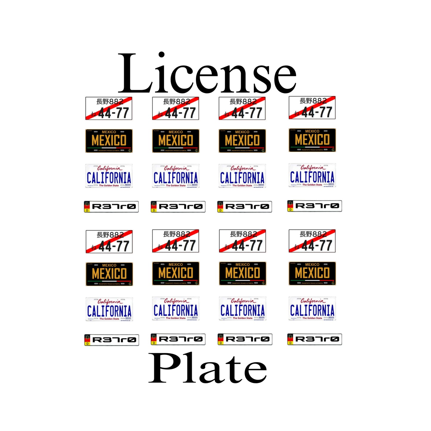 License plate decals